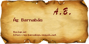 Ág Barnabás névjegykártya